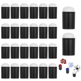 24 Pieces Finger Sponge Finger Painting Sponge Craft Drawing Daubers Convenient Washable Dauber Drawing Project Fingers Painting Sponges Set for Face Paint Card Making Stamping Ink Black