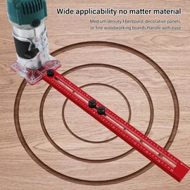 4 in 1 Router Milling Groove Bracket, 445mm Total Length Aluminum Alloy Router Circle Cutting Jig, Adjustable Multifunctional Cabinet Hardware Jig and Router Guide for Woodworking