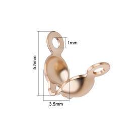 BENECREAT 10 PCS 14K Gold Filled Clamshells Crimp Bead Tips Knot Covers for DIY Crafting Jewelry Making(5.5 x 3.5 x 1mm)