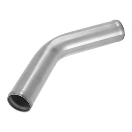 X AUTOHAUX X AUTOHAUX OD 1.8" 45mm Length 12" 300mm Aluminum Alloy Tube Intercooler Pipe 45 Degree Air Intake Tube Silver Tone for Car