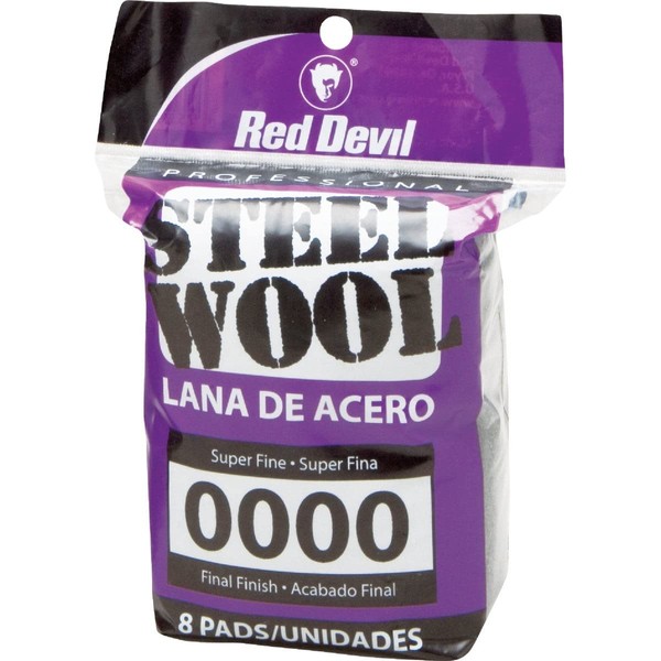 Red Devil 0310 Steel Wool, 0000 (Pack of 8)