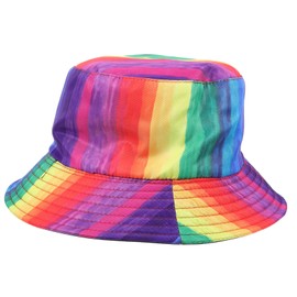 LIFKOME Rainbow Bucket Hat for Pride Parade Carnival Costume Party Accessory Lightweight Breathable Stylish Cosplay Hat for Festivals and Dress-up Events