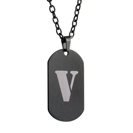 LUCKMAN Collar Hombre de Inicial Letra, Cadena con Dije, Acero Inoxidable Color Negro y Plata – Joyería y Accesorios para Hombre, Ideales como Regalos para Hombre Originales Cumpleaños y Regalos para Papá, Modelo Dylan