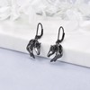 Horse Earrings 925 Sterling Silver Origami Black Horse Dangle Drop