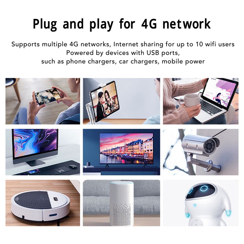 4G USB Portable WiFi Support SIM Card 10 Devices Connection