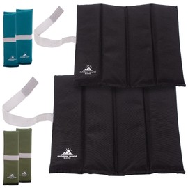 2 x Outdoor World Folding Sit Mat - Portable Seat Pad - Lightweight Sitting Cushion for Hiking Outdoors Camping Park Picnic Fishing Beach Playground Insulated, Waterproof, Moisture-proof (2 x Black)