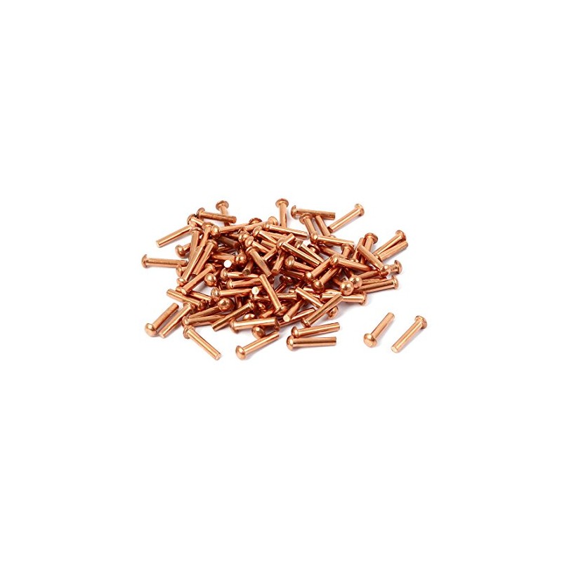 Sourcingmap Copper Solid Rivet 9mm Length 2Mm x 8Mm Round