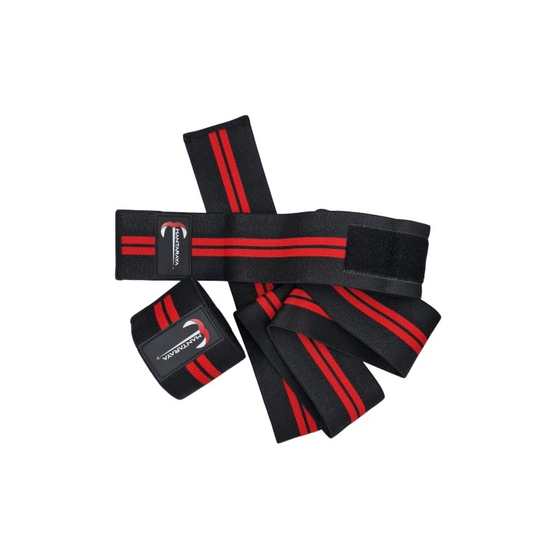 Knee Wraps Vendas elásticas levantamiento de Pesas Paquete con un