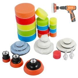 Polishing Pads Set 1/2/3 Inch Anti-Scratch Buffing Pad Washable Car Polisher Attachment Accessories Reusable Polishing Sponge for Car Sanding Waxing Sealing Glaze(29Pcs)