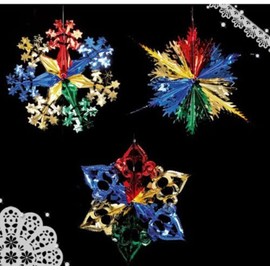 AHG Set of 3 Christmas Foil Ceiling Garland Hanging Xmas Decoration Multi Colour
