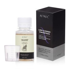 ACTROL Eyelash Cleanser Concentrate 60ml Unscented Professional Lash Shampoo Foaming Cleanser DIY Paraben & Sulfate Free Non-lrritating Wash for Extensions Lashes with Salon Home Care-Makes 6 Bottles