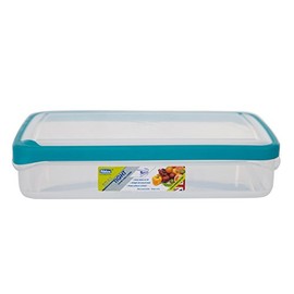 Whitefurze Rectangular Seal Tight Container, Plastic, Teal, 3 Litre
