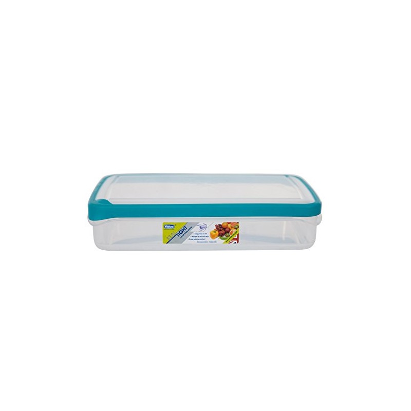 Whitefurze Rectangular Seal Tight Container, Plastic, Teal, 3 Litre