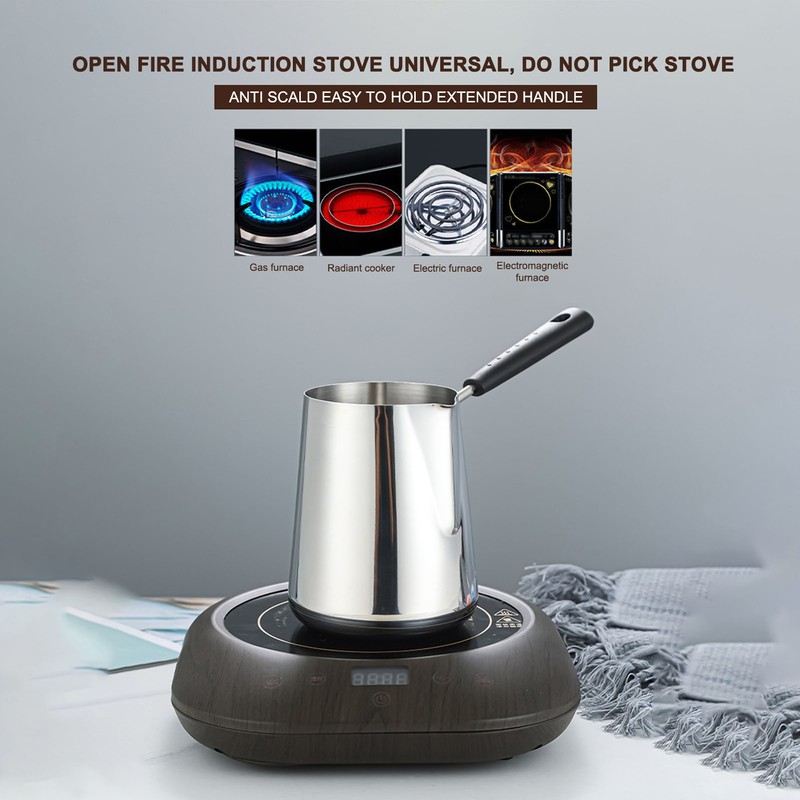 Coffee Milk Frothing Pitcher Cup 304 Stainless Steel Long Handle
