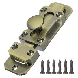 MECCANIXITY Barrel Bolt Latch, 3 Inch Vintage Slide Lock 1Pcs with Mounting Screws for Wooden Door Barn Fence Shed Window, Green Bronze