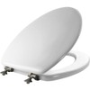MAYFAIR 1844BNA 000 Toilet Seat with Brushed Nickel Hinges will