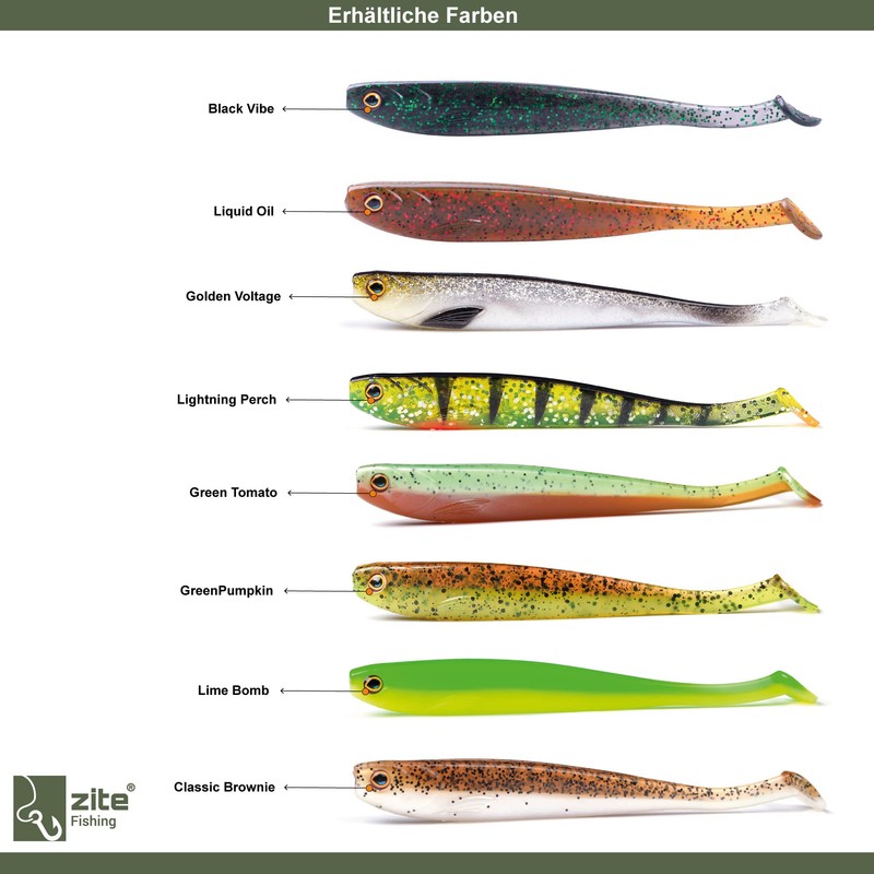 Zite Fishing Rubber Fish Zander Set - InZite Shad 12