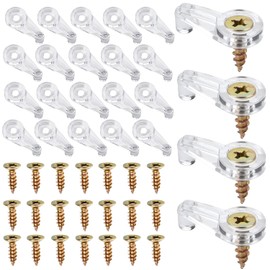 200 Pack Glass Retainer Clips Window Screen Clips 4-5mm Glass Clips Cabinet Glass Clips with Screws for Fixing Cabinet Glass Doors