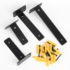 SYBDXJ 4 Pcs Black Heavy Duty Wall Brackets - Metal