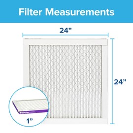 Filtrete 24x24x1 Air Filter, MPR 1500, MERV 12, Healthy Living Ultra-Allergen 3-Month Pleated 1-Inch Air Filters, 2 Filters