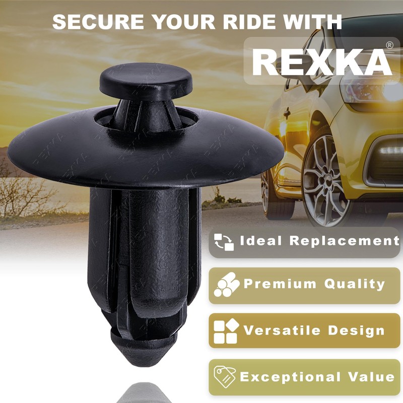 Rexka 25pcs M8 Nylon Push Rivet Pin Fairing Clips ATV