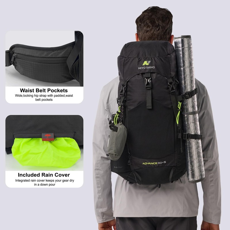 N NEVO RHINO 35L Internal Frame Backpack,Women Men’s Backpacking Backpack