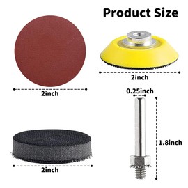 Pack of 100 Velcro Sandpaper 2 Inch 50 mm Grit 80 120 180 320 400 800 1000 1200 2000 3000, Sandpaper Velcro Set, Sanding Discs Pad Kit, Polishing Pad Adapter