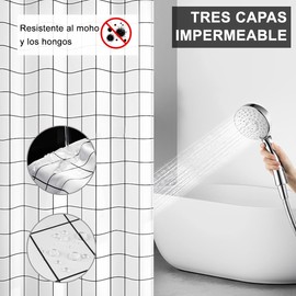 MNNHQ Cortina De Baño Ducha, 180x180cm Cortina de Ducha con Ganchos, Cortina Regadera Impermeable y Antimoho, Regadera Cortina, Tejido de Poliéster para Hogar, Casa, Hoteles, Fácil de Instalar