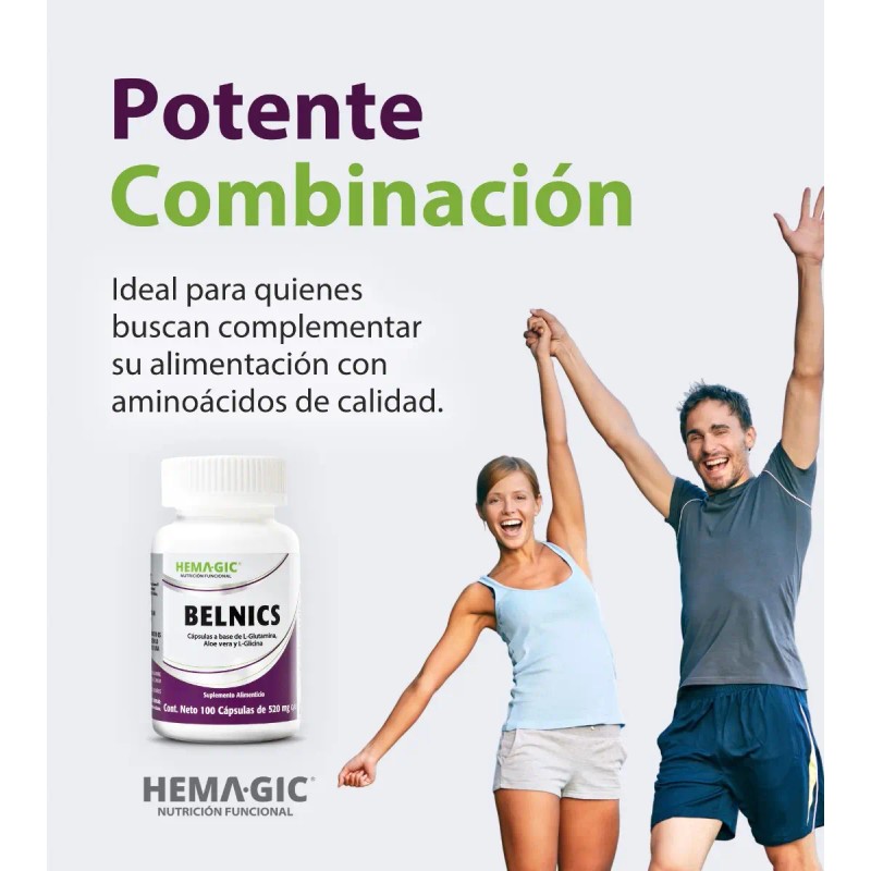 Suplemento Cápsula Hemagic Aminoácidos Belnics 520mg