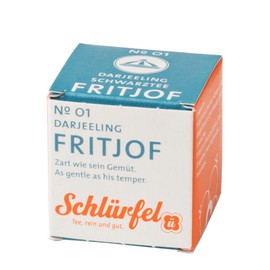 Schlürf Black Tea "Fritjof" No. 1, Sip Organic Darjeeling Black Tea, Display with 27 Pyramid Tea Bags Individually Packed in Cubes, 67.5 g (27 x 2.5 g)