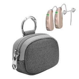 Beautyflier Hearing Aid Protective Case Pocket Size, Hearing Amplifier Soft Earphone Case for Hearing Aid, Hearing Amplifier, Personal Sound Amplifier, Hearing Device, Case Only (Gray)