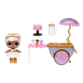 LOL Surprise Furniture Sweet Boardwalk with Sugar Doll and 10+ Surprises, Doll Candy Cart Furniture Set, Accessories