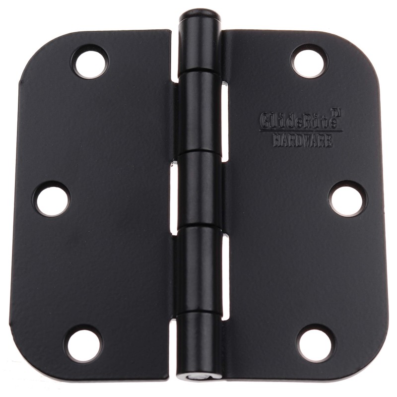 GlideRite Hardware 3-1/2" Steel Door Hinges, 5/8" Corner Radius, Matte