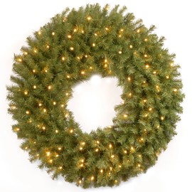 National Tree Company Pre-lit Artificial Christmas Wreath | Includes Pre-strung LED Lights | Norwood Fir - 30 Inch