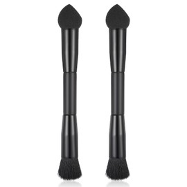 MBAIYO 2Pcs Doppelhaar Ansatzpuder Pinsel, 2 in1 Wurzel Concealer Bürste Haaransatz Schwammbürste Wurzelbürste zum präzisen Auftragen & Nahtloses Verblenden von Ansatzpuder am Haaransatz Frauen Männer