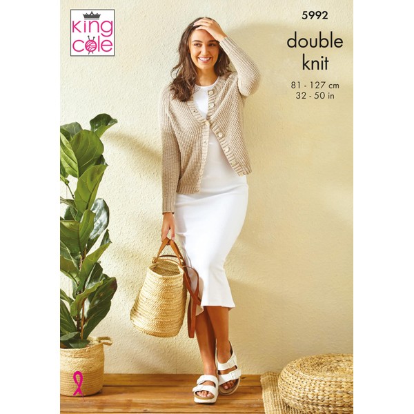 King Cole Ladies DK Knitting Pattern Womens Round or V