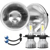 H4/9003 LED Headlight Bulbs + 7 Inch H6024 Glass Round