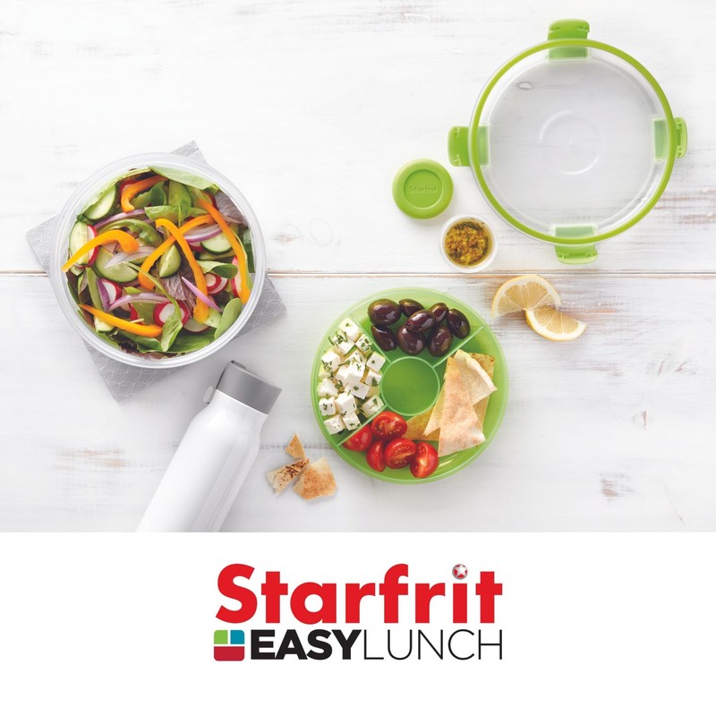 STARFRIT Easy Lunch Salad Container - Removable Tray and Dressing