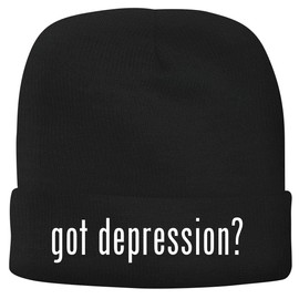 BH Cool Designs got Depression? - Men's Soft & Comfortable Beanie Hat Cap, Black, One Size