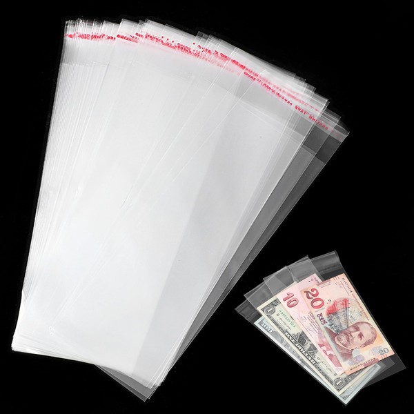 JIYIN 100 Pack Clear Paper Money Holders, Dollar Bill Sleeves