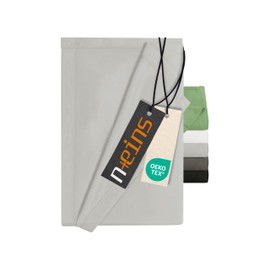 npluseins Flat Sheet without Elasticated Straps - Ultra Soft and Super Soft - Bed Sheet for Bed Motorhome Camping Blanket Travel Blanket Ultralight - Sheet 1628.2375, 150 x 250 cm, Silver