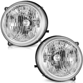 WEELMOTO for 02-03 Jeep Liberty Headlights, Headlamp Replacement compatible with 2002-2003 Jeep Liberty Halogen Driver and Passenger Side