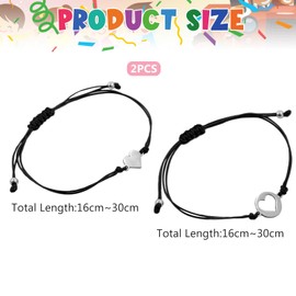 Set of 2 school child bracelets, school child bracelet, girl boy, first day of school gift, gifts for school enrolment, bracelets, adjustable, heart football protection gel, Nylon Stainless Steel