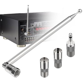 Aifeier ET FM Telescopic Antenna Kit, Indoor FM Radio Antenna DAB Radio Replacement Antenna, 75 Ohm F Type Connector with Adapter for Table Radio HiFi AV Stereo Receiver Mini System