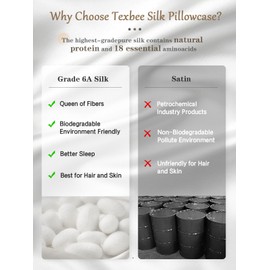 Texbee Silk Pillowcase for Hair and Skin with Hidden Zipper, Both Side 22 Momme Natural Silk, King Size 1 Pack Gifts for Women Men (50x90CM, Silver Grey)