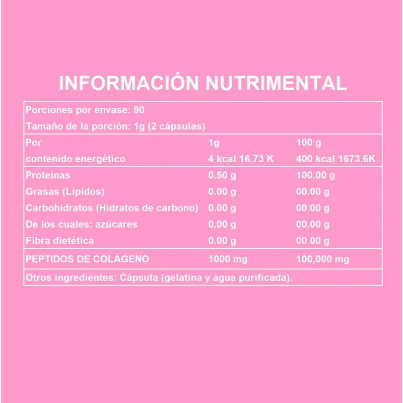 Be Supplements Peptonas De Colageno 1000mg 90 Capsulas Sabor Sin
