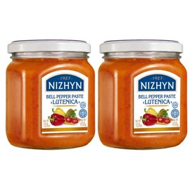 Nezhin Lutenica Bell Pepper Spread Paste with Carrots and Tomatoes, No Added Preservatives, 450 gram, Pack of 2