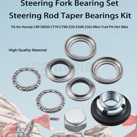 Amavoler Steering Fork Bearing Set Steering Rod Taper Bearings Kit Aftermarket Replacement Parts Compatible for Honda CRF/XR50 CT70 CT90 Z50 Z50R Z50J Mini Trail Pit Dirt Bike Motorcycle.