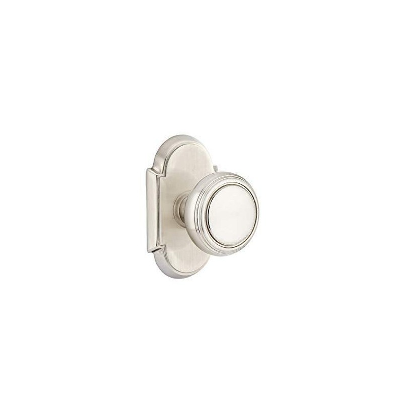 Emtek Passage Set, Style 8 Rosette, Norwich Knob, Satin Nickel