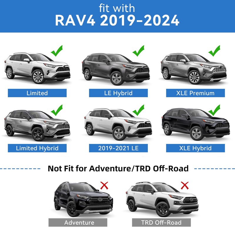 220LBS Roof Rack Cross Bars for 2019-2025 RAV4 XLE XSE